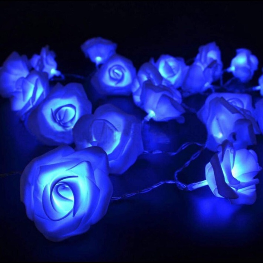 Blue Rose String Lights